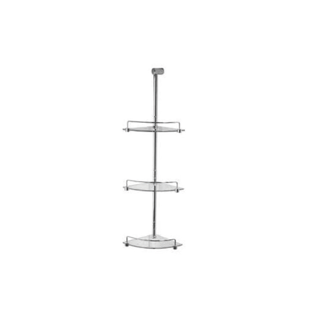 Johnson Suisse Flinders Shower Tidy Chrome/Glass - 770mm 3-Tier