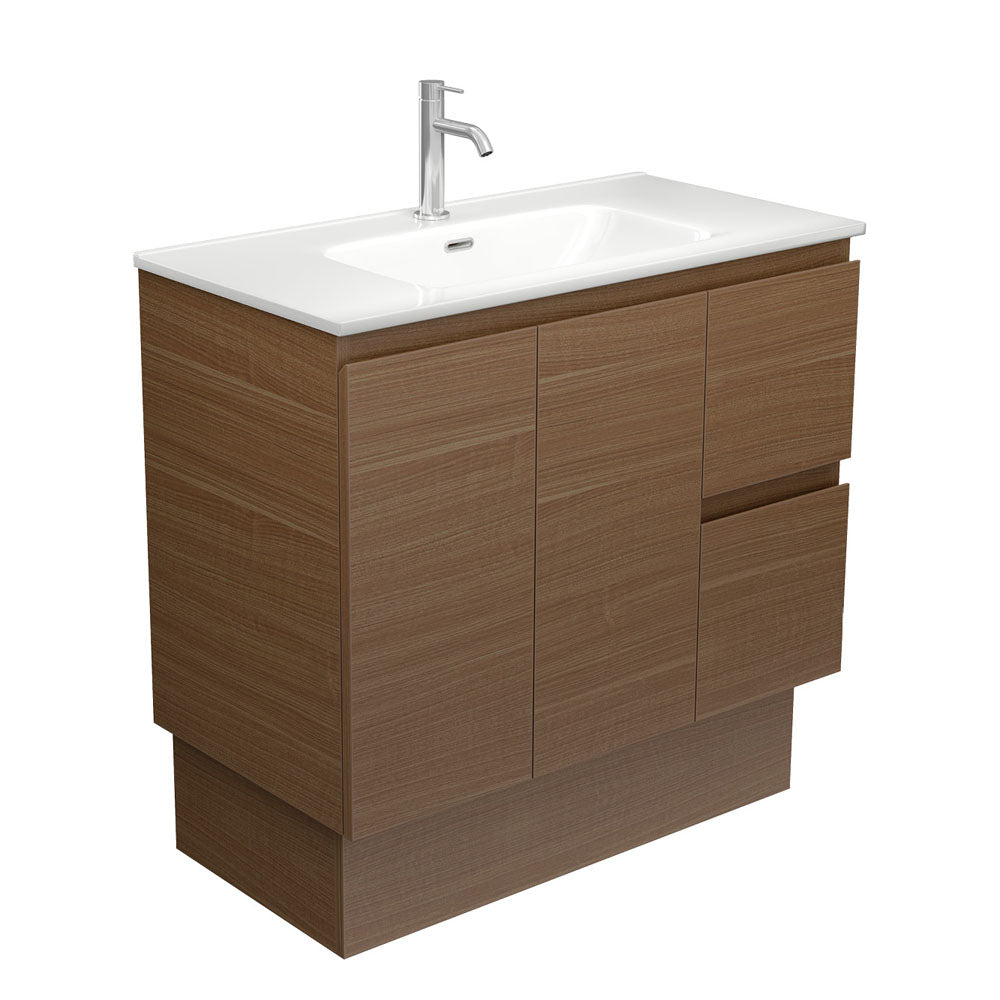 Joli Edge 900 Walnut Vanity on Kickboard