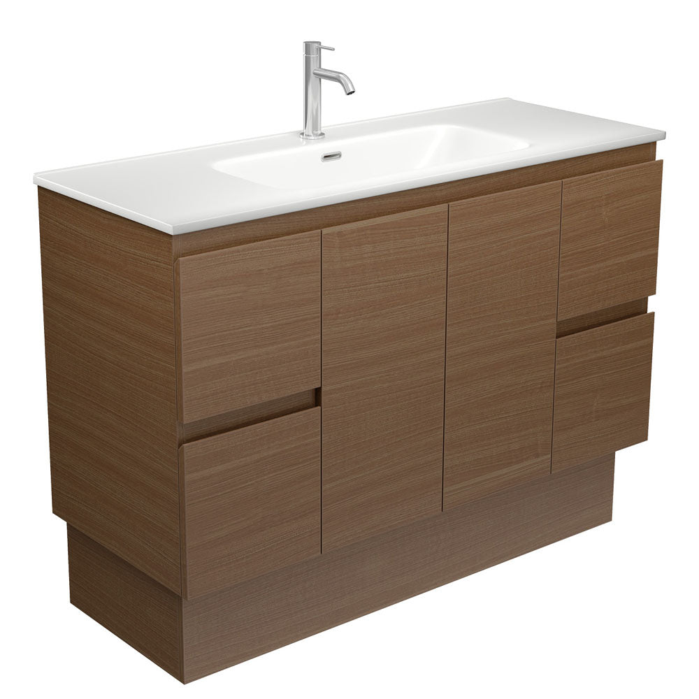 Joli Matte Edge Walnut 1200 Vanity on Kickboard