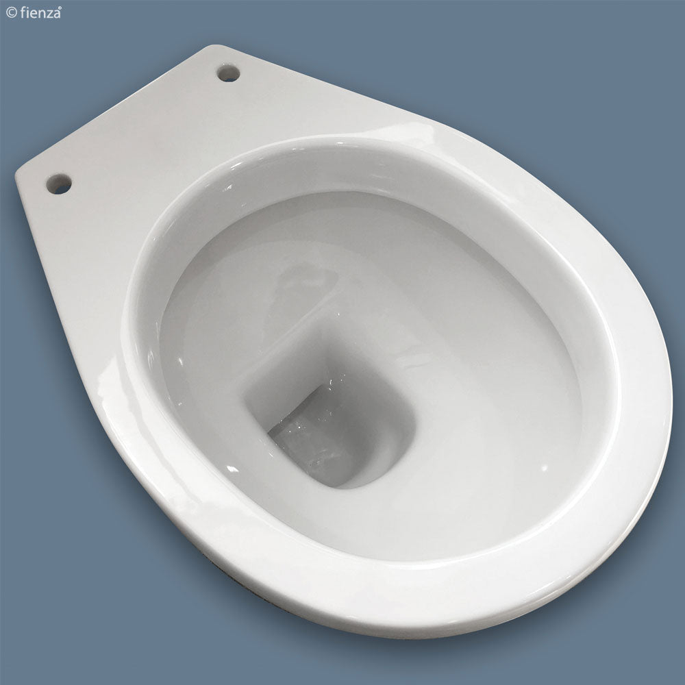 Fienza Stella Care Adjustable Link Toilet Suite, Gloss White with Blue Seat