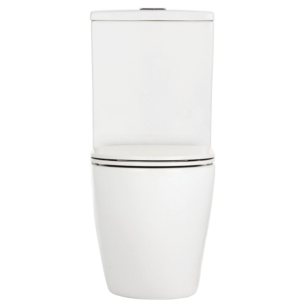 Fienza Koko Tornado Flush Back-to-Wall Toilet Suite, Gloss White with Slim Seat