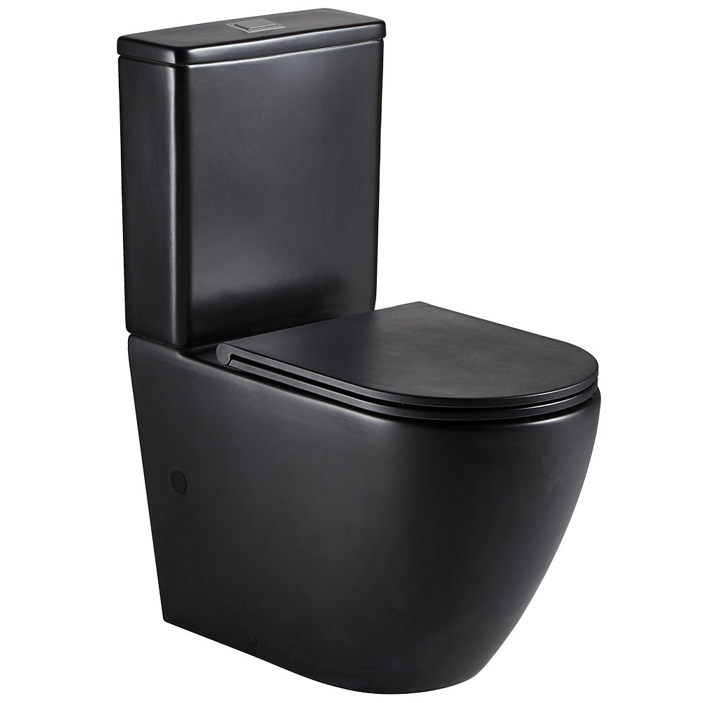 Fienza Koko Tornado Back-to-Wall Toilet Suite, Matte Black