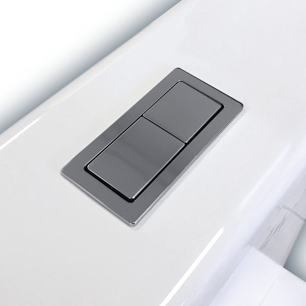 Fienza Delta Care Back-to-Wall Toilet Suite, White Seat, Slim Buttons