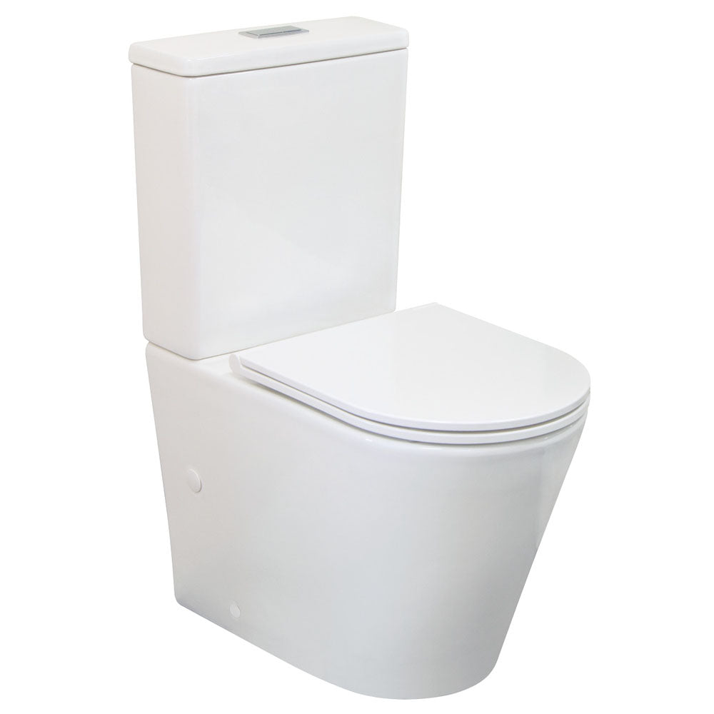 Fienza Isabella Back-to-Wall Toilet Suite, Gloss White with Slim Seat