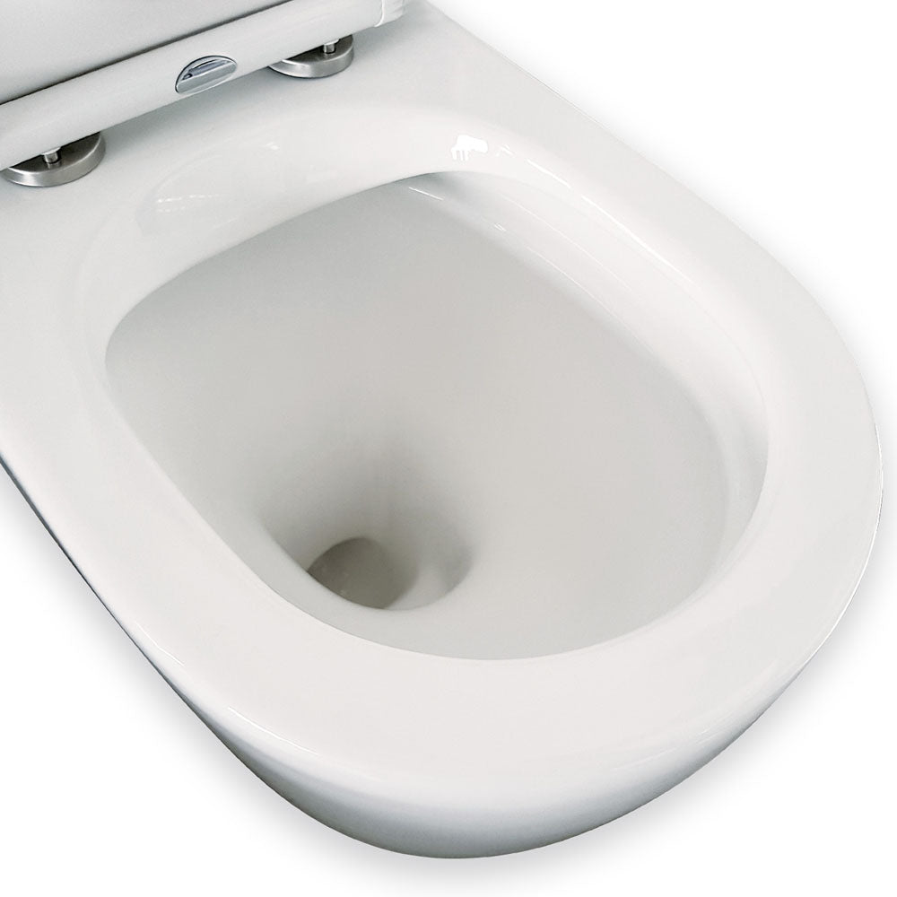 Fienza Isabella Back-to-Wall Toilet Suite, Gloss White with Slim Seat