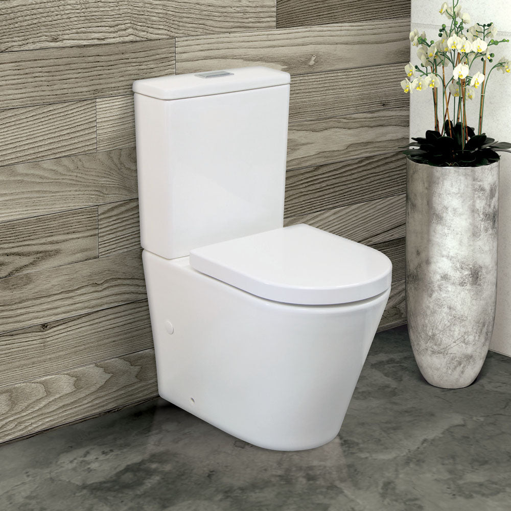 Fienza Isabella Back-to-Wall Toilet Suite, Gloss White