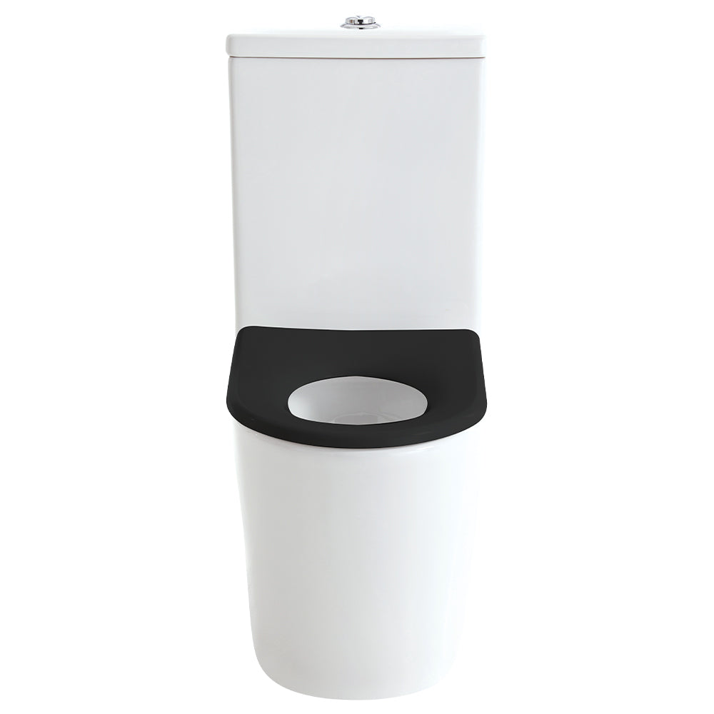 Fienza Isabella Junior Tornado Flush Back-to-Wall Toilet Suite, Black Seat with Anti-Vandal Kit