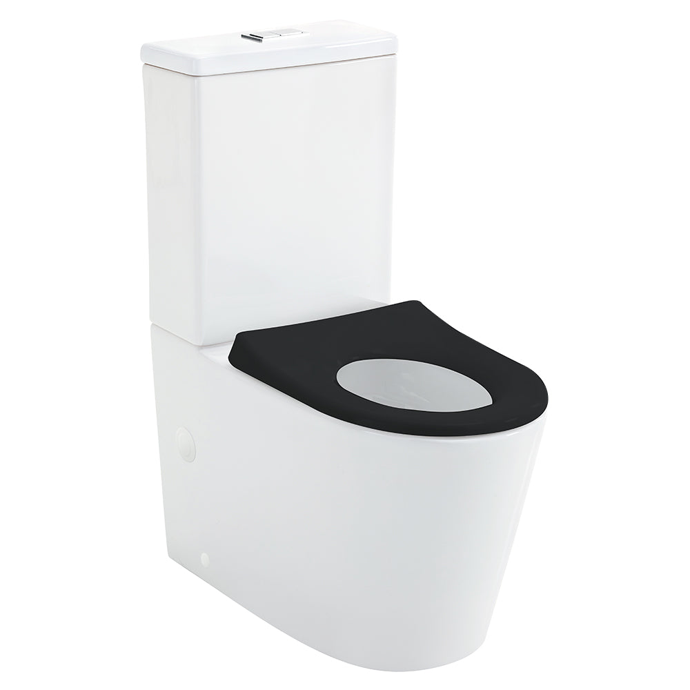 Fienza Isabella Junior Tornado Flush Back-to-Wall Toilet Suite, Black Seat