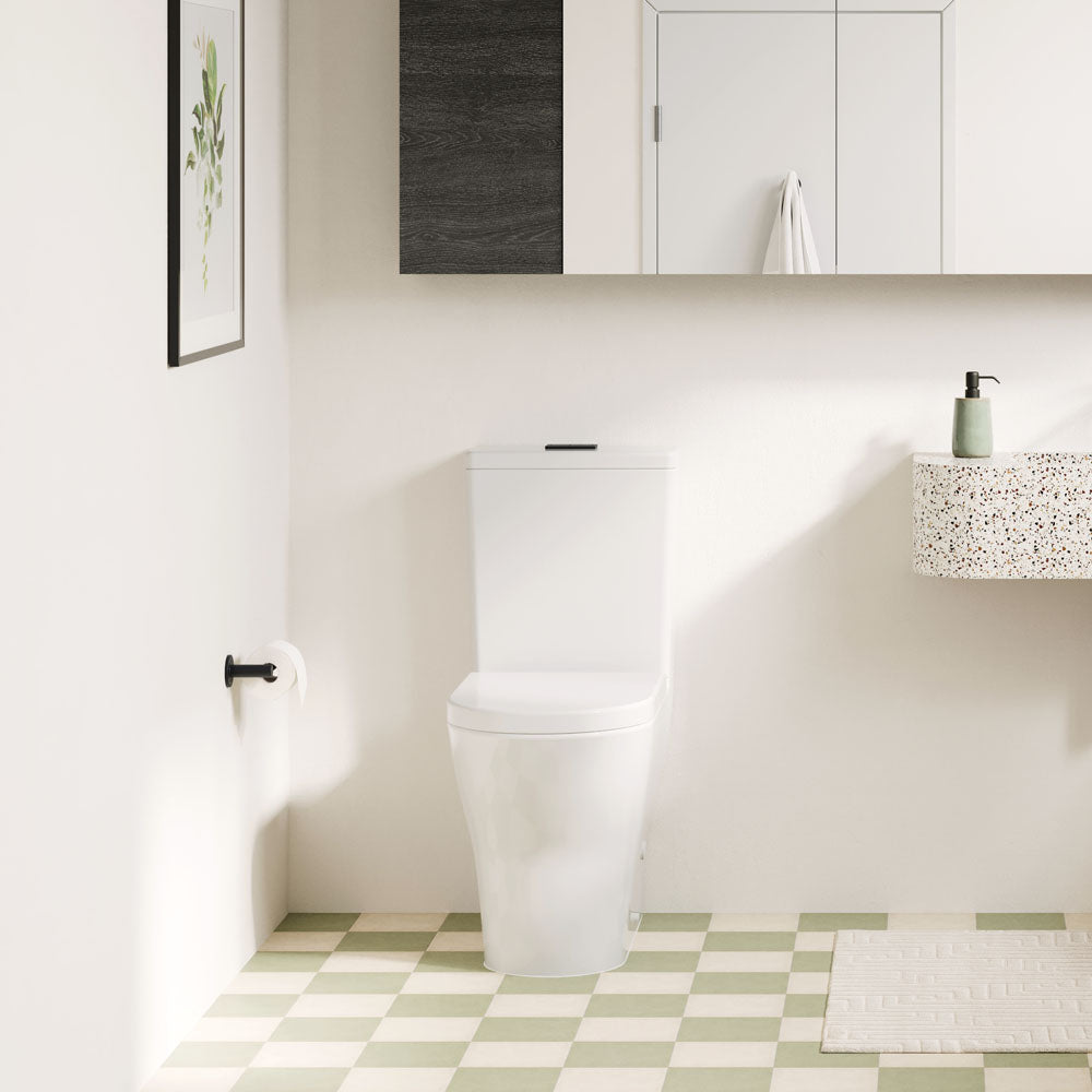 Fienza Tono Tornado Flush Back-to-Wall Toilet Suite, Gloss White