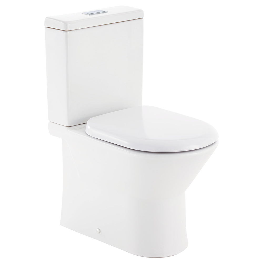 Fienza Escola Back-to-Wall Toilet Suite, Gloss White