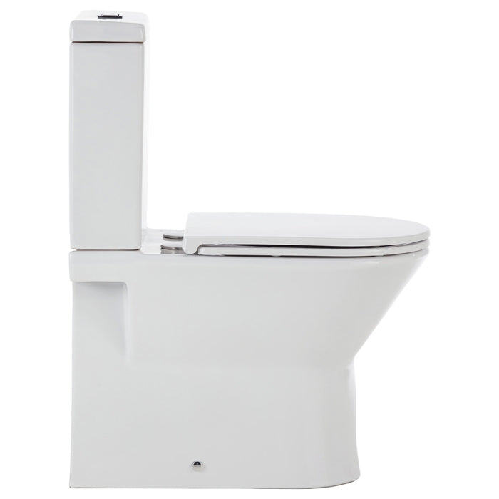 Fienza Escola Back-to-Wall Toilet Suite, Gloss White with Slim Seat