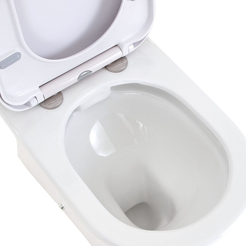 Fienza Escola Back-to-Wall Toilet Suite, Gloss White