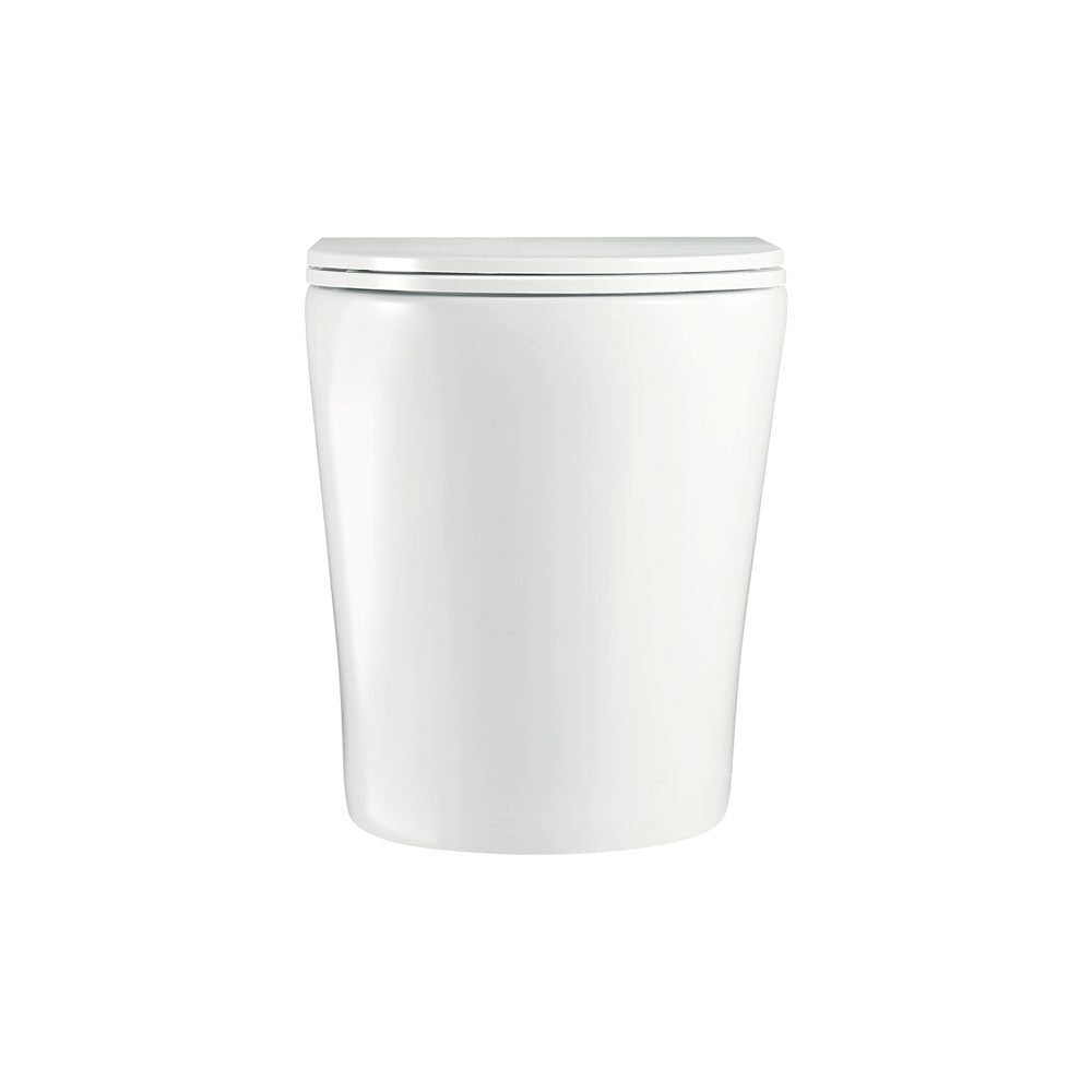 Fienza Aluca Tornado Flush Wall-Faced Toilet Suite, Gloss White with Slim Seat