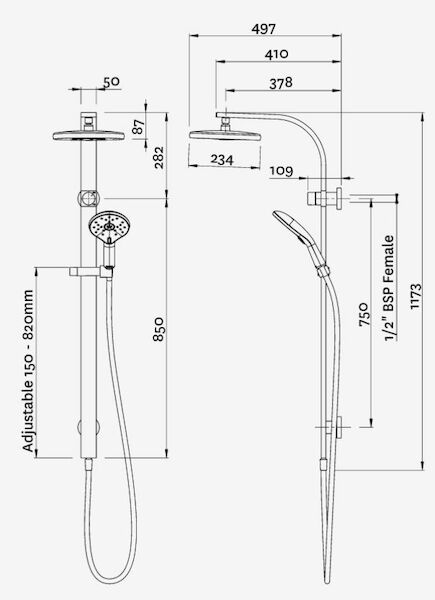Methven ESCAPE MK3 SHOWER SYSTEM SATINJET