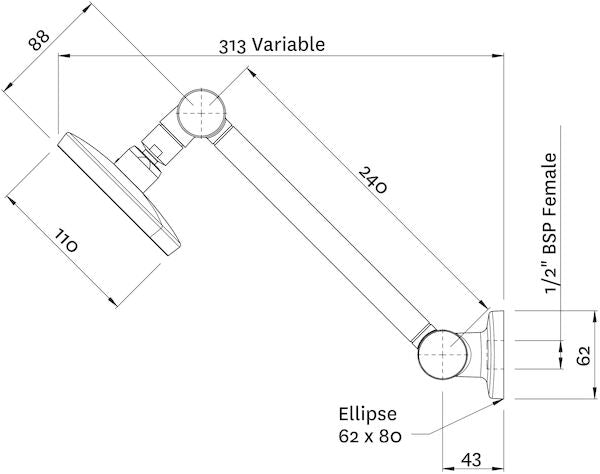 Methven KIRI MK2 HI-RISE SHOWER SATINJET