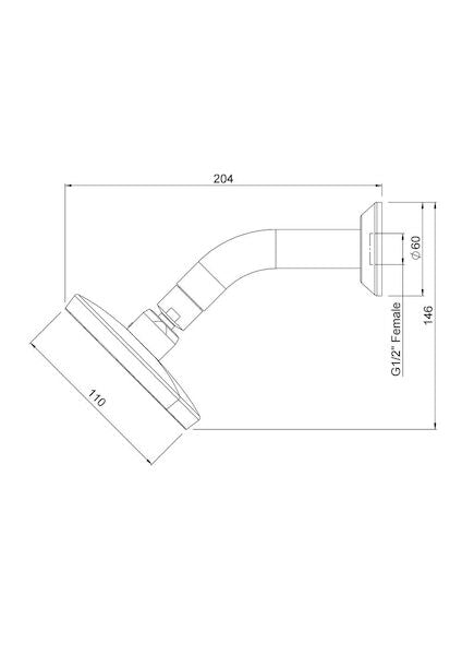 Methven Kiri MK2 Low Flow Wall Shower on Modern Arm