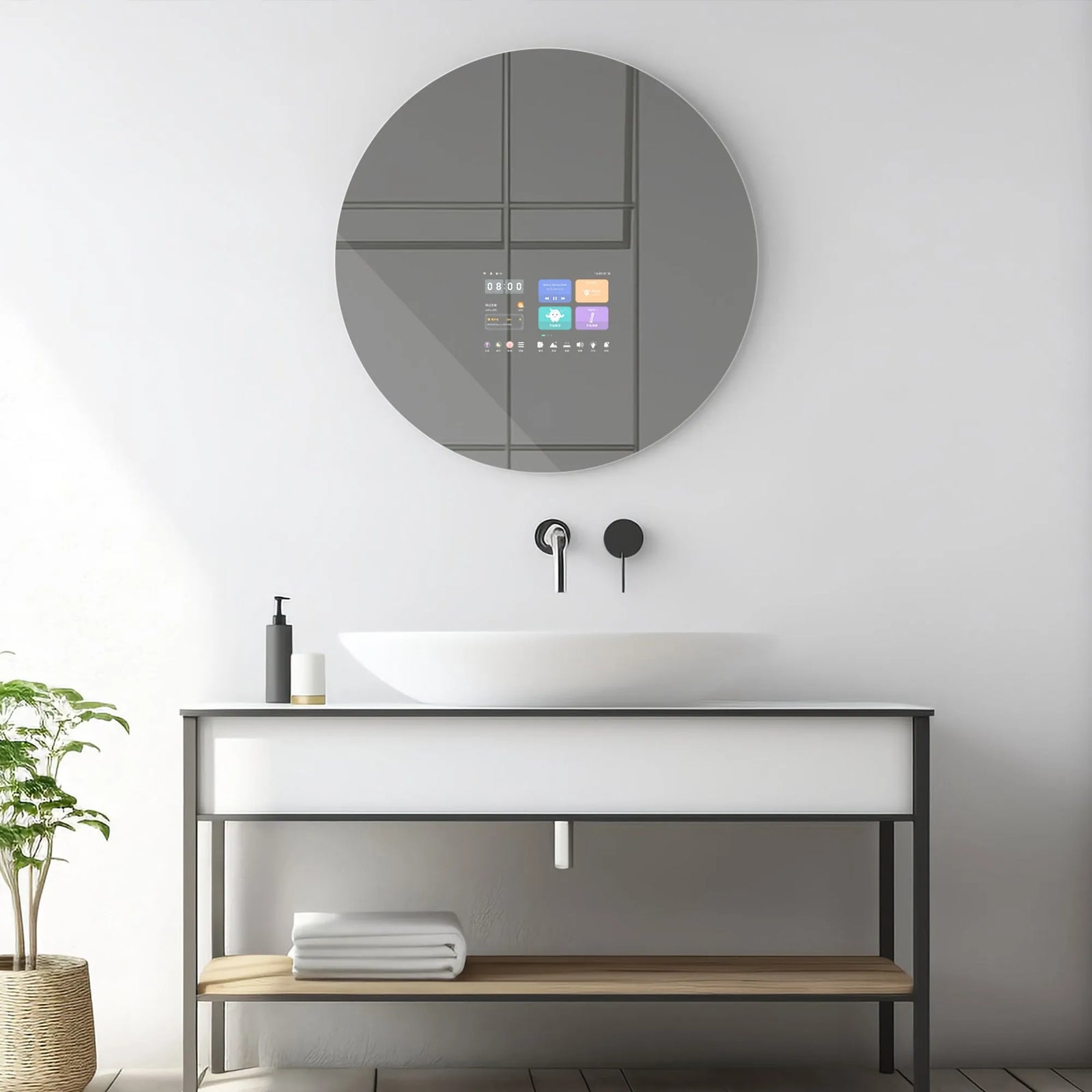 Litecon Aura Series A1 Round Smart Mirror with Touch Display
