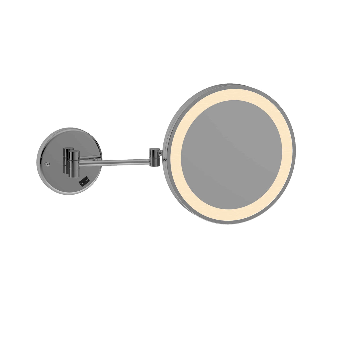 3x Magnification Chrome Wall Mounted Shaving Mirror, 250 mm Diameter with Concealed Wiring