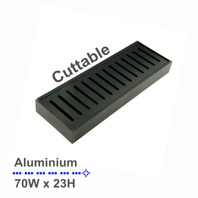 Lauxes 'Celleni' Aluminium Midnight Floor Grate Black 100*70*23mm