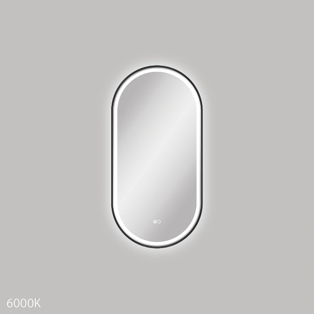Empire LED Framed Mirror, 450 x 900mm, Matte Black