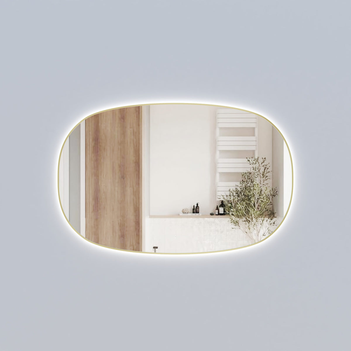 Aulic Valmont Horizontal LED Mirror 1400 x 900mm Brushed Gold