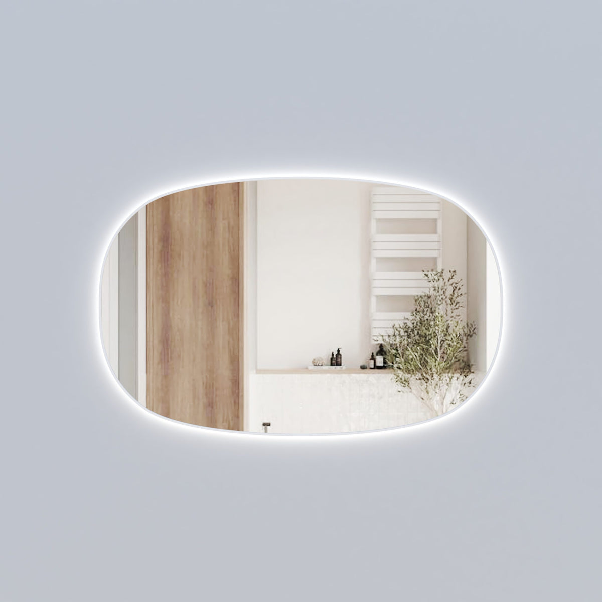 Aulic Valmont Horizontal LED Mirror 1400 x 900mm Matte White