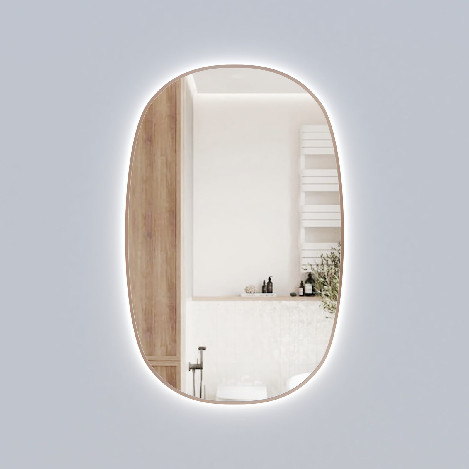 Aulic Valmont Vertical LED Mirror 580 x 900mm Gun Metal