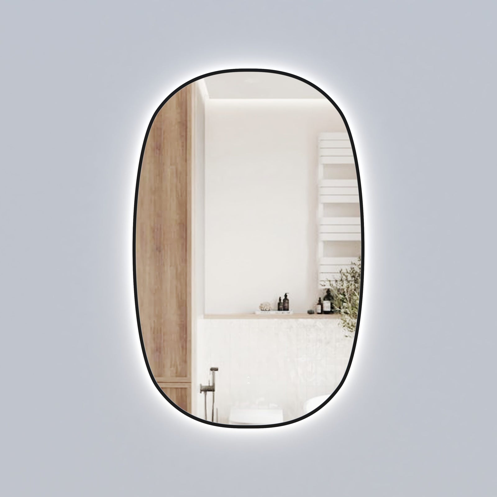 Aulic Valmont Vertical LED Mirror 580 x 900mm Matte Black