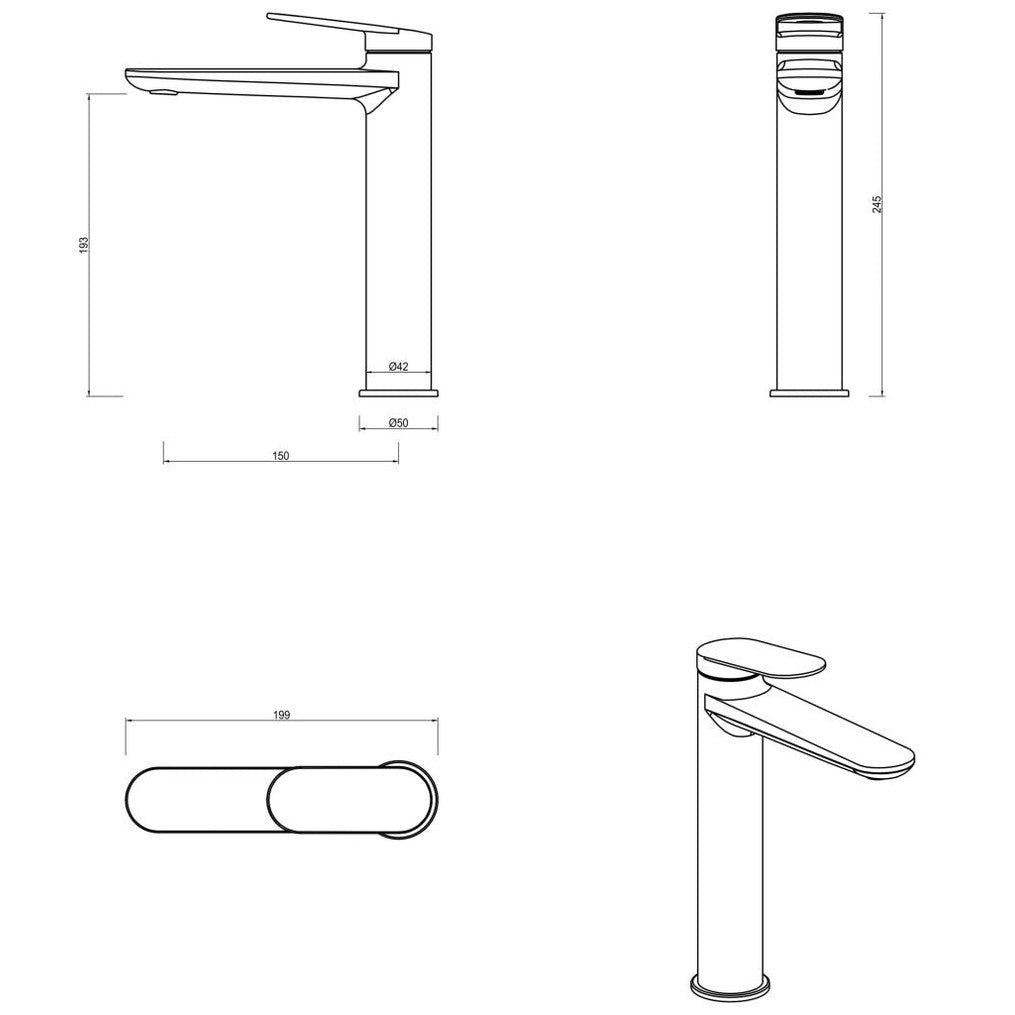 Bella Vista Lantra Tall Basin Mixer