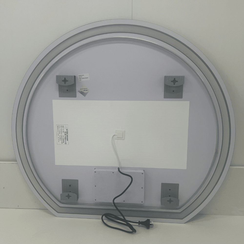 Left Cut Moon Frosted LED Mirror – 90 x 100cm Frameless Frontlit