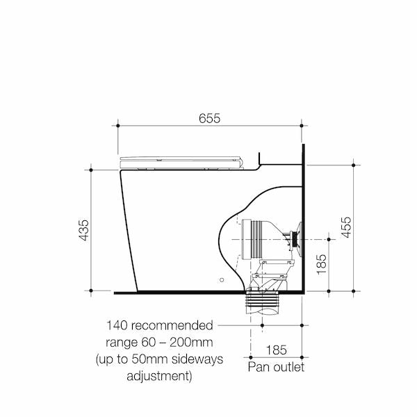 Caroma Liano Easy Height CleanFlush® Wall Faced Close Coupled Pan (with GermGard®)