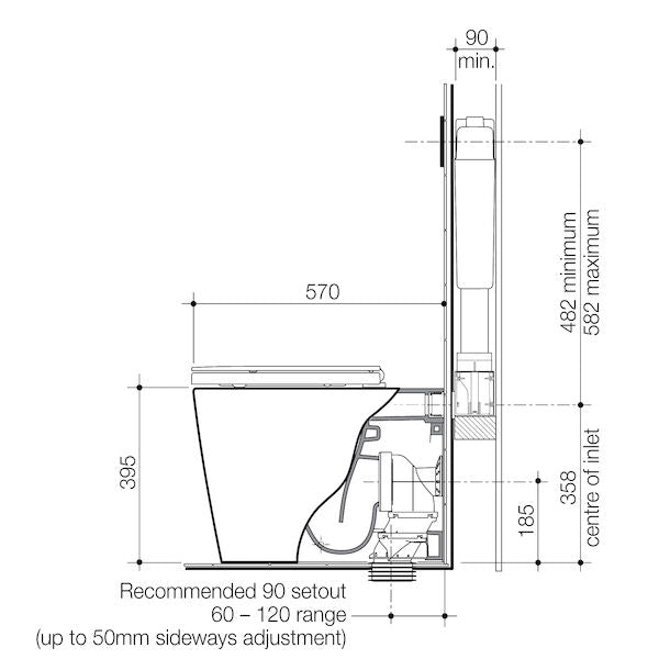 Caroma Liano Cleanflush® Wall Faced Invisi Series II® Suite - with GERMGARD®