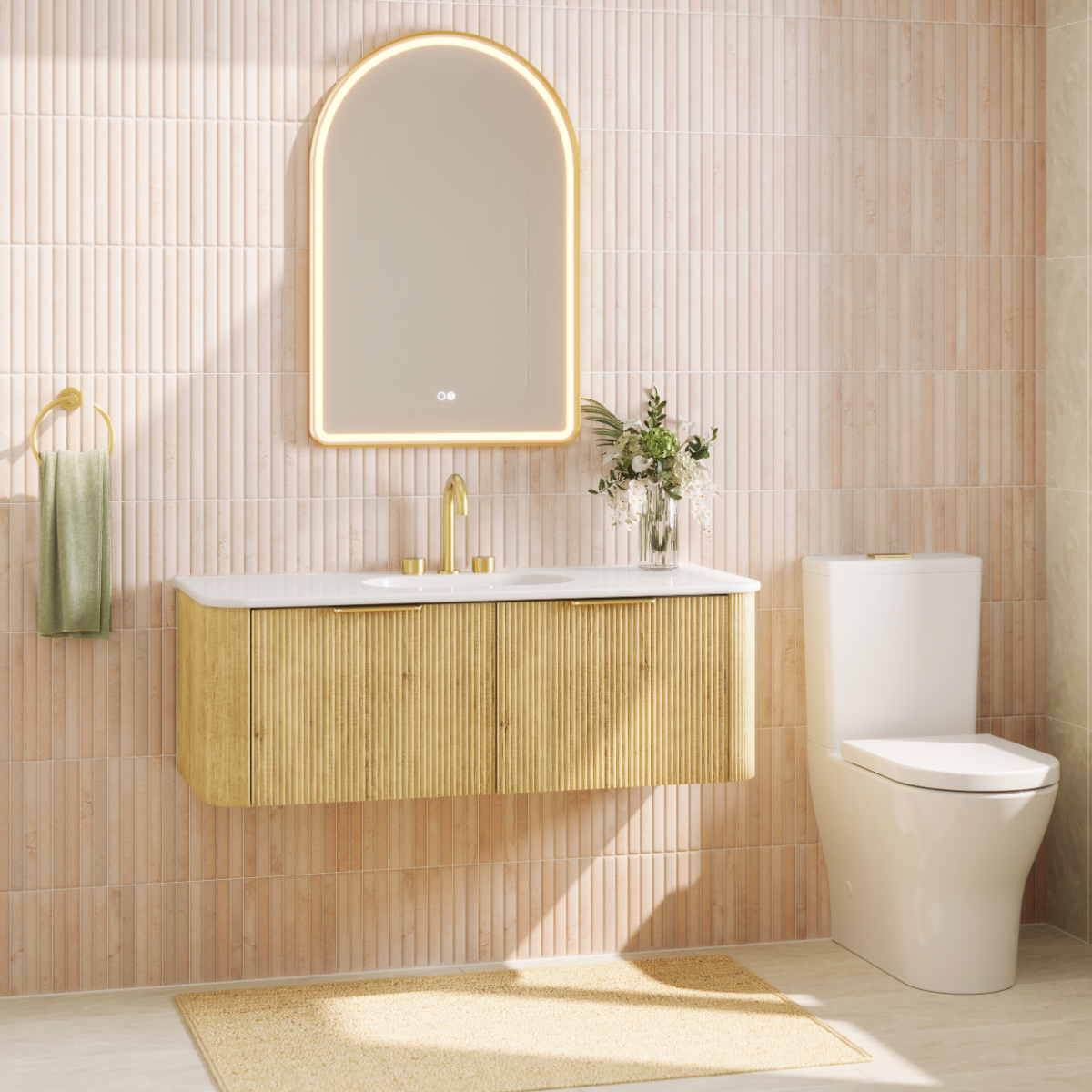 Fienza Lola Minka Curved Wall-Hung Vanity 750 / 900 / 1200 / 1500 MM
