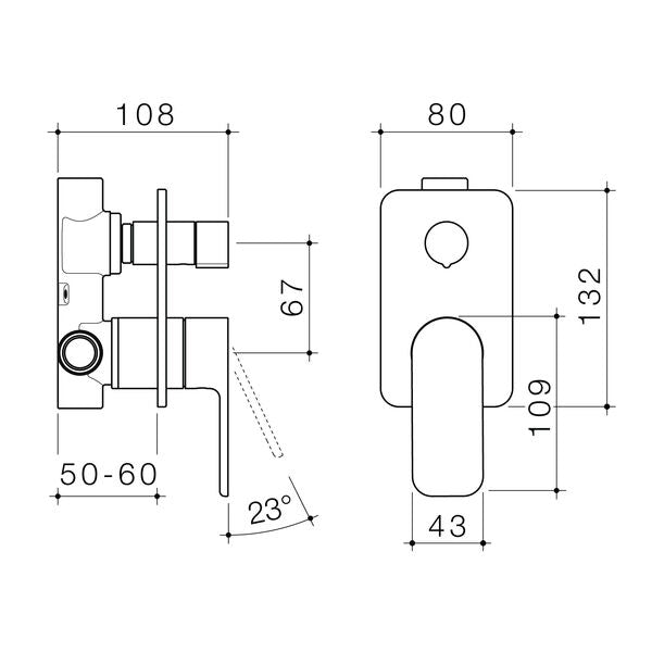 Caroma Luna® II EasySwitch Bath/Shower Mixer with Diverter (Complete Kit)