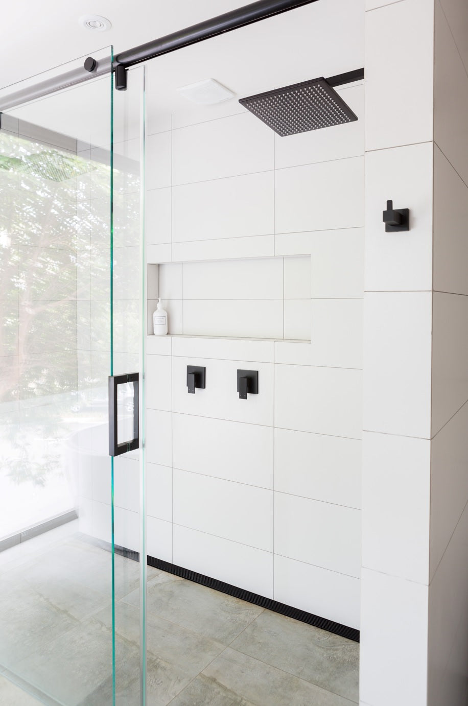 Meir Square Wall Shower 300mm rose, 400mm arm