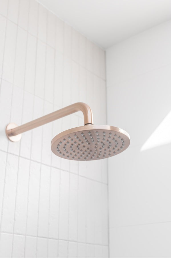 Meir Round Wall Shower Curved Arm 400mm