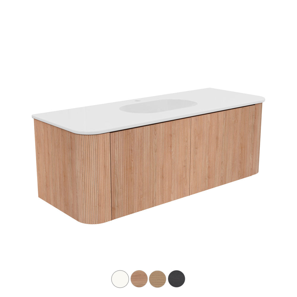 Fienza Margot Wall Hung Double Curve Cabinet with Lola Basin Top 750 / 900 / 1200 / 1500 MM