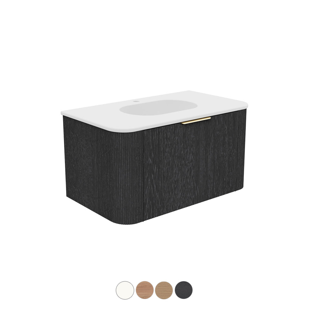 Fienza Margot Wall Hung Double Curve Cabinet with Lola Basin Top 750 / 900 / 1200 / 1500 MM