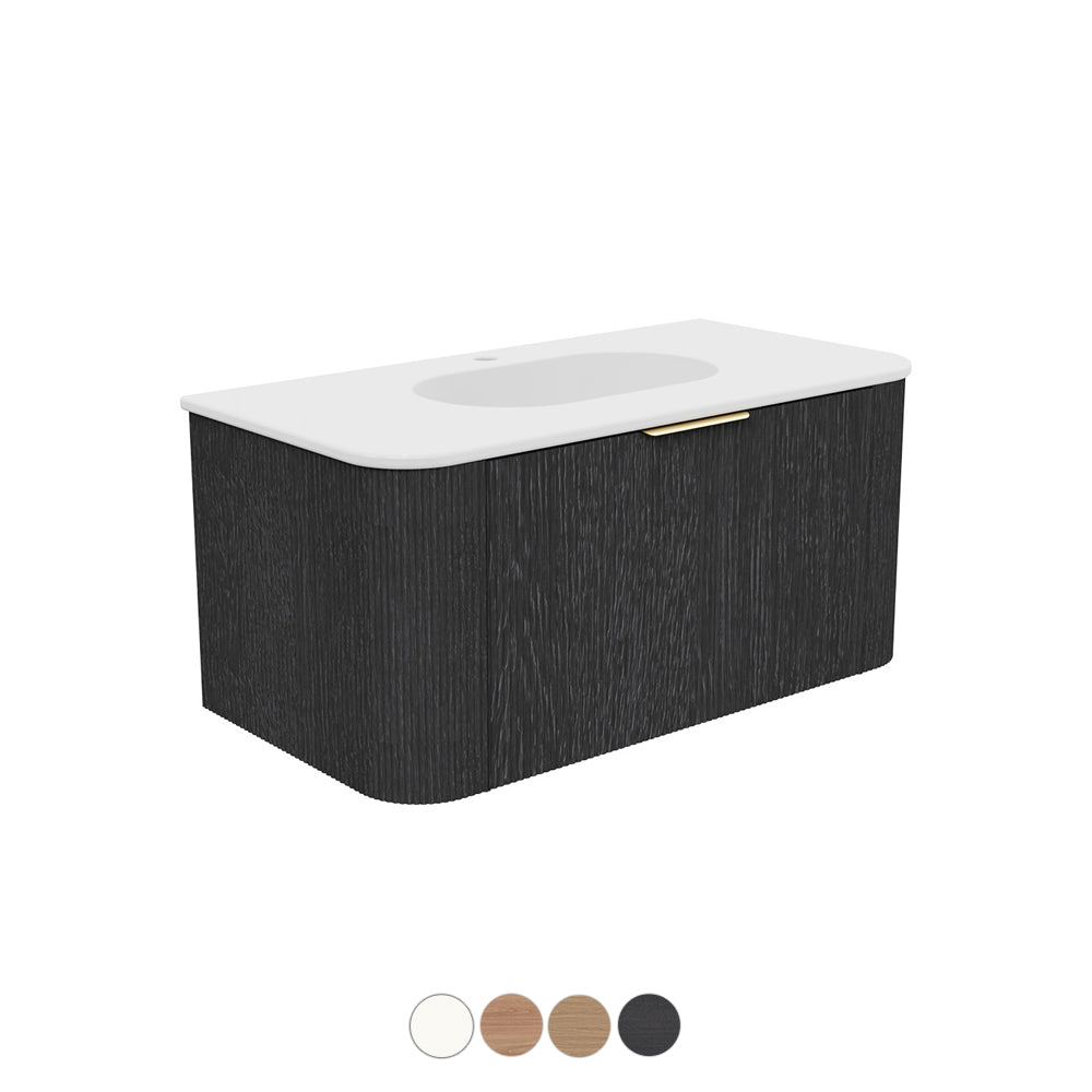 Fienza Margot Wall Hung Double Curve Cabinet with Lola Basin Top 750 / 900 / 1200 / 1500 MM