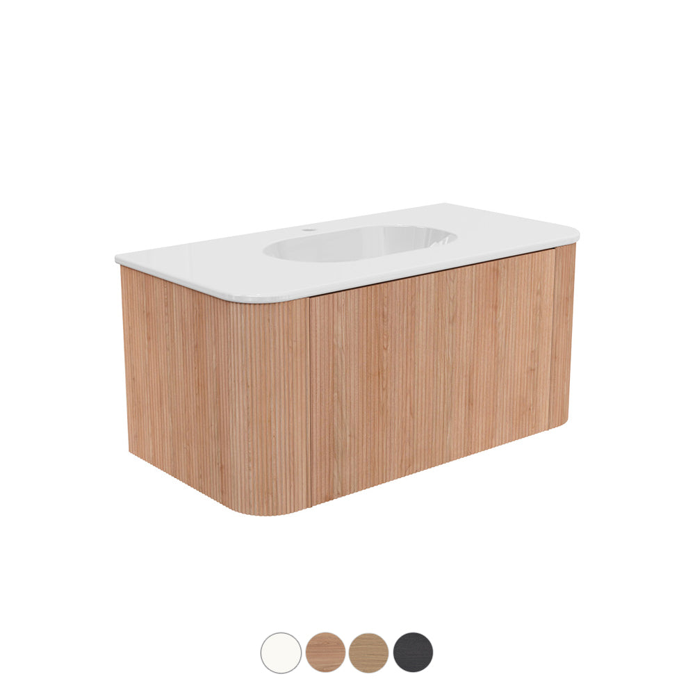 Fienza Margot Wall Hung Double Curve Cabinet with Lola Basin Top 750 / 900 / 1200 / 1500 MM