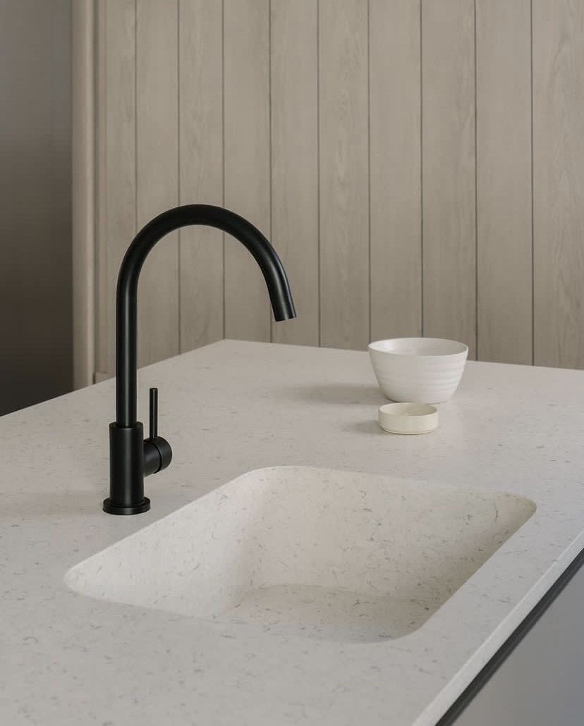 Meir Round Gooseneck Kitchen Mixer Tap