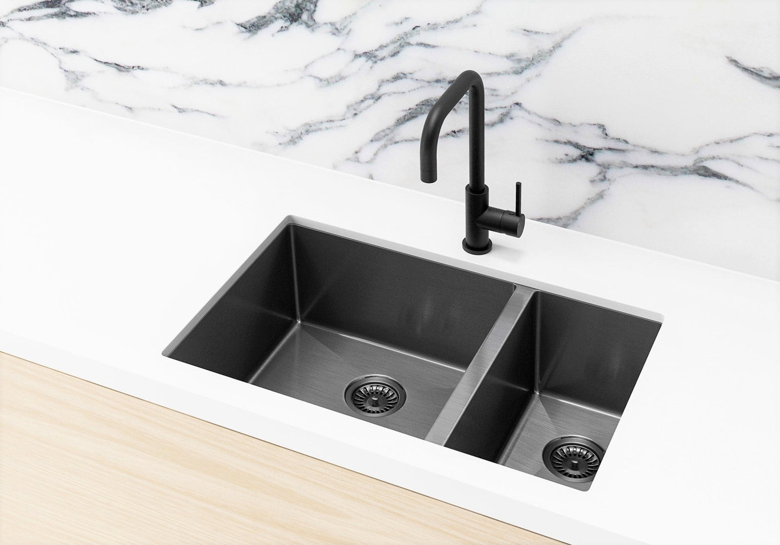 Meir Kitchen Sink One & Half Bowl 670 x 440