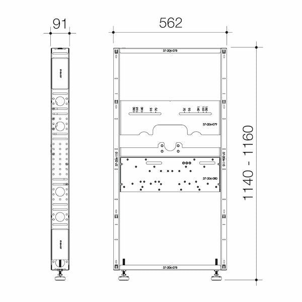 Caroma CAMFIS Inwall frame - Wall Mounted Basin Kit