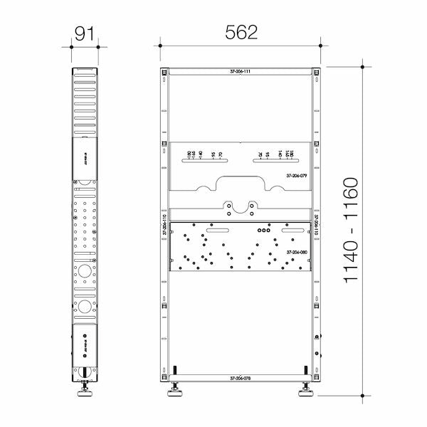 Caroma CAMFIS Inwall frame - Wall Mounted Basin and Wall G-Series Kit