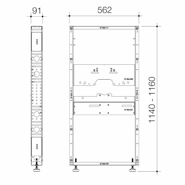 Caroma CAMFIS Inwall frame - Wall Mounted Medical Basin and Wall Tapware Kit