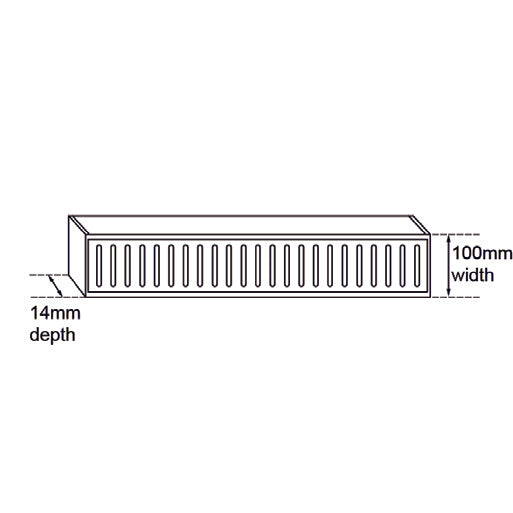 Muses Aluminium Gunmetal Ezy Flow Floor Grate 300 * 100 * 14 mm