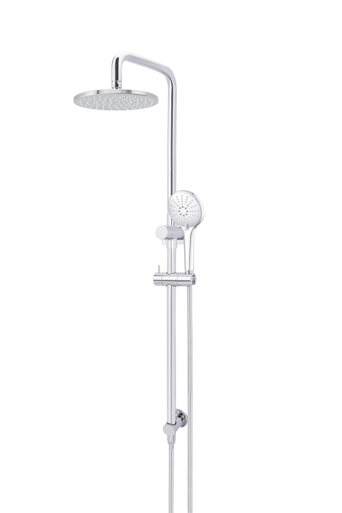 Meir Round Combination Shower Rail 200mm Rose, Three Function Hand Shower