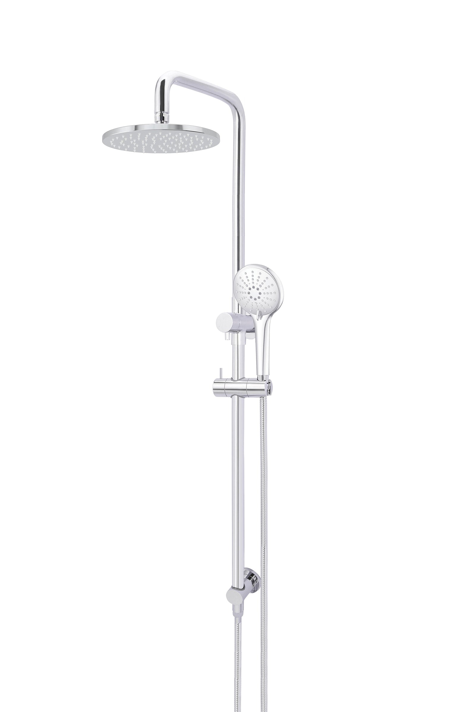 Meir Round Combination Shower Rail 200mm Rose, Three Function Hand Shower