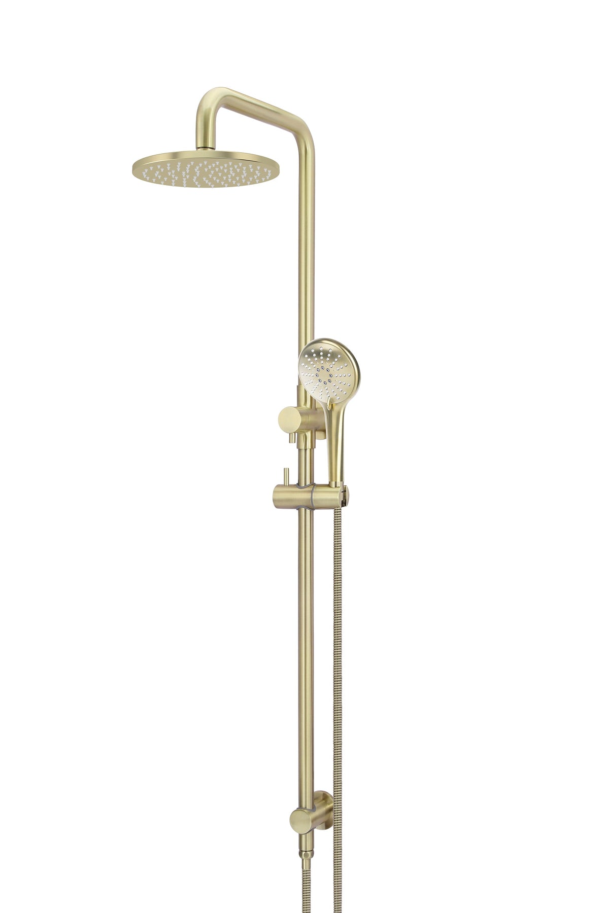 Meir Round Combination Shower Rail 200mm Rose, Three Function Hand Shower