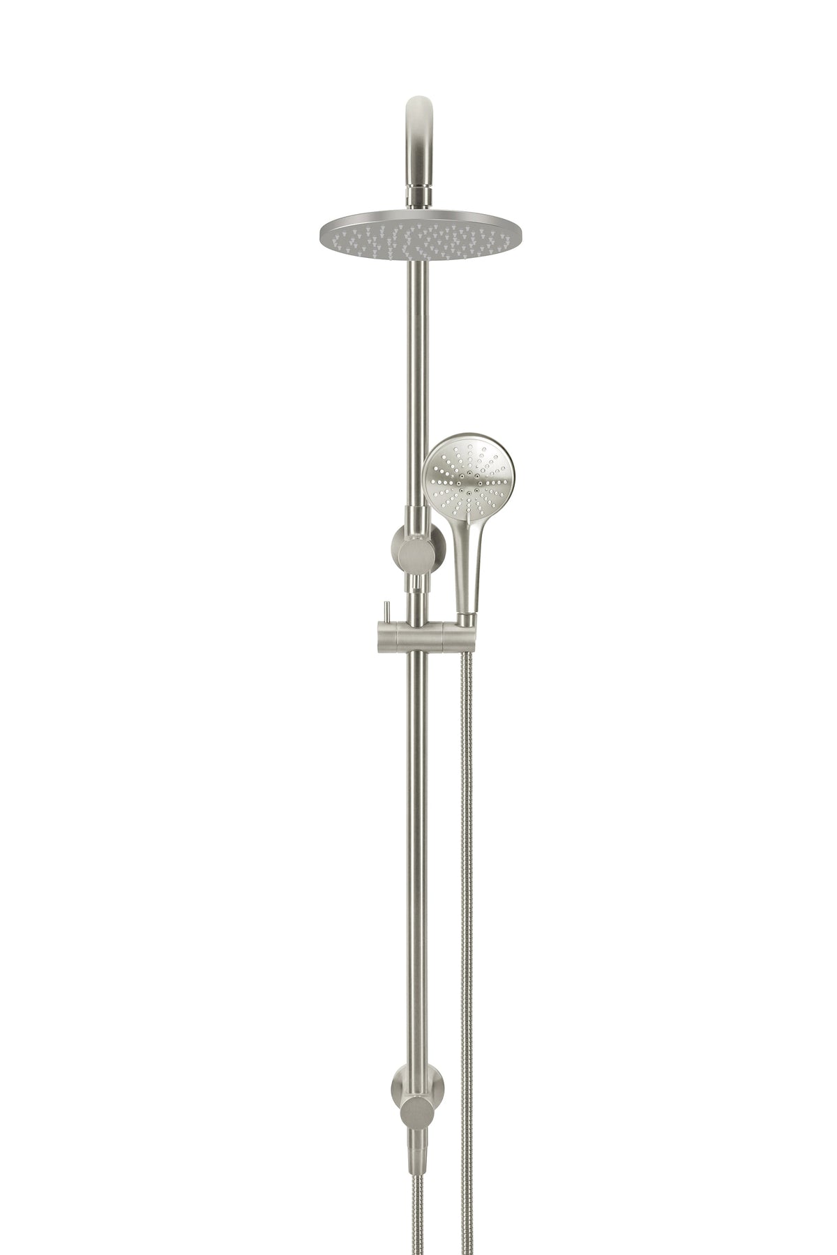 Meir Round Combination Shower Rail 200mm Rose, Three Function Hand Shower